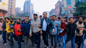 হরতাল সমর্থনে রাজধানীতে মিছিল 
