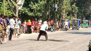 উল্লাপাড়ায় সড়ক দুর্ঘটনায় প্রাণ গেল ভ্যানচালকের