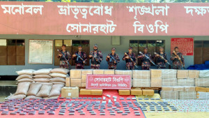 সিলেট সীমান্তে এবার ১ কোটি ৯০ লাখ টাকার চোরাই পণ্য উদ্ধার