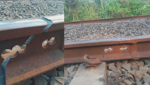 লালপুরে আবারও রেললাইনে ফাটল, ট্রেন চলাচলে ধীরগতি
