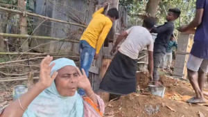 শ্রীপুরে অসহায় নারীর জমি দখলের অভিযোগ