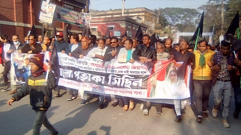 ফরিদপুরে বিএনপির কালো পতাকা মিছিল ও পথসভা ফরিদপুরে বিএনপির কালো পতাকা মিছিল ও পথসভা