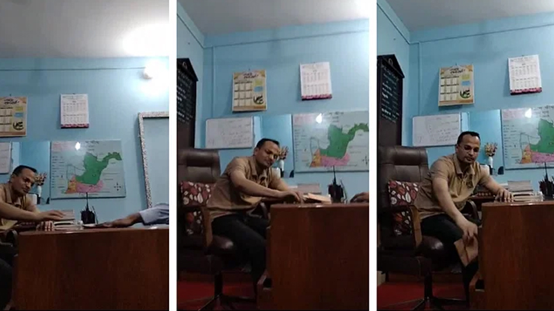 রাজশাহীতে থানায় বসে ওসির ‘খাম’ আদান-প্রদানের ভিডিও ফাঁস রাজশাহীতে থানায় বসে ওসির ‘খাম’ আদান-প্রদানের ভিডিও ফাঁস