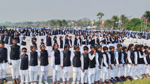 টুঙ্গিপাড়ায় ৭১৪ শিশুর কণ্ঠে বঙ্গবন্ধুর ঐতিহাসিক ভাষণ