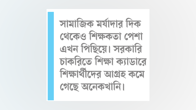 মেধাবীরা শিক্ষকতায় অনাগ্রহী কেন মেধাবীরা শিক্ষকতায় অনাগ্রহী কেন