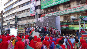 নয়াপল্টনে নেতাকর্মীদের উপচেপড়া ভিড়