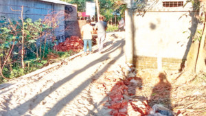 রাউজানে দানের টাকায়  সড়কের কাজে বাধা