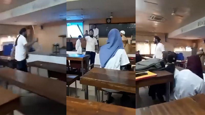 ক্লাসরুমে লাঠি হাতে রহস্যজনক যুবক ক্লাসরুমে লাঠি হাতে রহস্যজনক যুবক