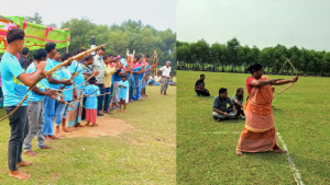 পরম্পরা টিকিয়ে রাখতে সাঁওতালদের তীর-ধনুক প্রতিযোগিতা