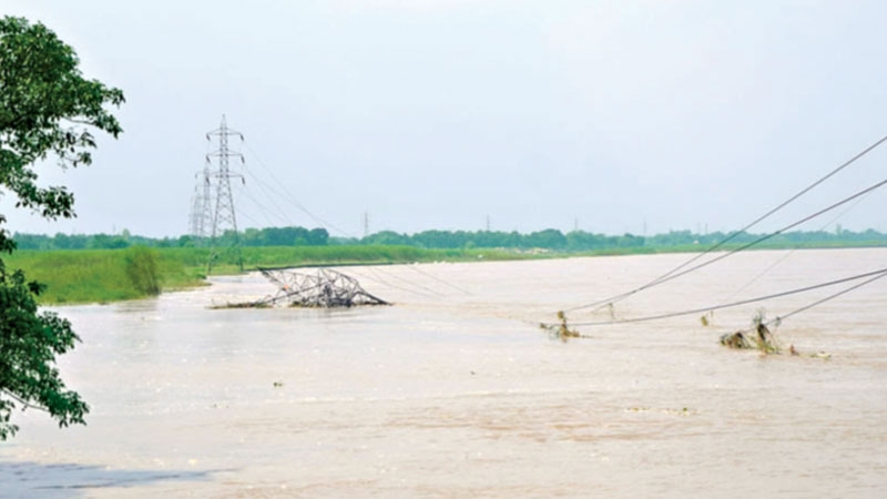 কুষ্টিয়ায় নদীতে বিলীন জাতীয় গ্রিডের টাওয়ার কুষ্টিয়ায় নদীতে বিলীন জাতীয় গ্রিডের টাওয়ার