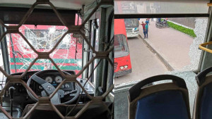 উত্তরায় ঢাবির বাসে হামলা, আহত ৫ শিক্ষার্থী