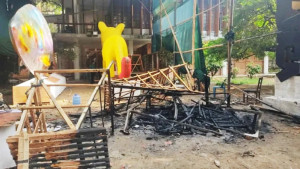 শোভাযাত্রার মোটিফে আগুন দেওয়া ১ জন চিহ্নিত: আইনশৃঙ্খলা বাহিনী