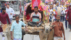 নওগাঁয় বর্ণিল আয়োজনে বর্ষবরণ আনন্দ শোভাযাত্রা