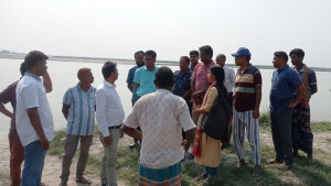 রৌমারীতে নদী ভাঙন এলাকা পরিদর্শন করলেন প্রকৌশলী