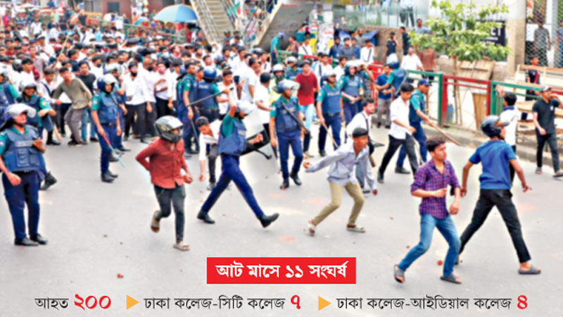 তুচ্ছ ঘটনায় বারবার সংঘর্ষে শিক্ষার্থীরা তুচ্ছ ঘটনায় বারবার সংঘর্ষে শিক্ষার্থীরা