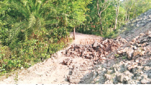 গ্রামীণ রাস্তায় মাটির স্তূপ ও  গর্ত খুঁড়ে চলাচল বন্ধ