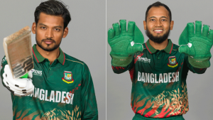 চ্যাম্পিয়ন্স ট্রফির নতুন জার্সিতে শান্তদের পোজ