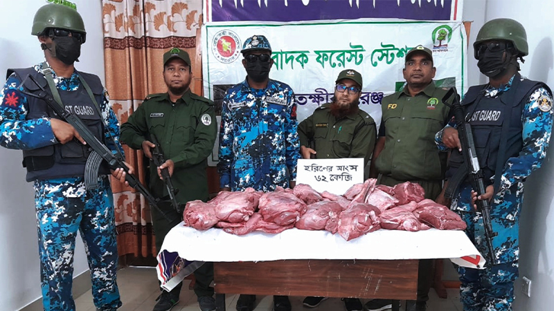 হরিণের ৬২ কেজি মাংস উদ্ধার, পালাল শিকারিরা হরিণের ৬২ কেজি মাংস উদ্ধার, পালাল শিকারিরা