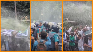 কাকরাইলে চাকরিচ্যুত বিডিআর সদস্যদের ওপর পুলিশের জলকামান ও সাউন্ড গ্রেনেড নিক্ষেপ
