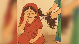 যৌতুক না পেয়ে তরুণীর চুল কর্তনের অভিযোগ