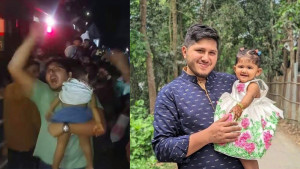 শিশু সন্তানের লাশ নিয়ে বাবার বিলাপ, ‘ও আমার আয়েশা তুই কোথায় গেলিরে’