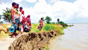 পদ্মার ভাঙনে আতঙ্কে দিন কাটছে মানুষের
