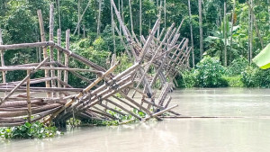 স্রোতে ভেঙে পড়ল পাংগাসিয়া খালের সেই সাঁকো