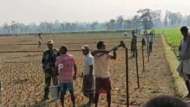 দহগ্রাম সীমান্তে ফের কাঁটাতারের বেড়া দিল বিএসএফ দহগ্রাম সীমান্তে ফের কাঁটাতারের বেড়া দিল বিএসএফ