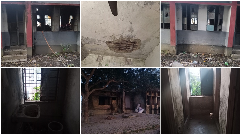 রাজেন্দ্র কলেজের নজরুল হল: ছাদ চুইয়ে পড়ে পানি, খসে পড়ে পলেস্তারা রাজেন্দ্র কলেজের নজরুল হল: ছাদ চুইয়ে পড়ে পানি, খসে পড়ে পলেস্তারা