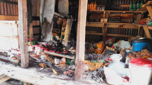 ঘুমন্ত ব্যবসায়ীকে আটকে দোকানে অগ্নিসংযোগ