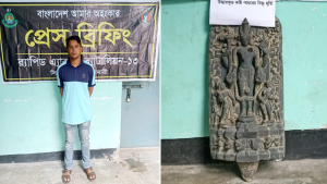 দেবীগঞ্জে দেড় কোটি টাকার বিষ্ণু মূর্তি উদ্ধার, যুবক গ্রেপ্তার