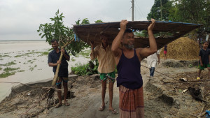 কুড়িগ্রামে বাড়ছে নদ-নদীর পানি, ভাঙনে দিশেহারা নদীপাড়ের মানুষ