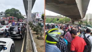 বৃষ্টি-অবরোধে ঢাকায় তীব্র যানজট, ভোগান্তিতে নগরবাসী