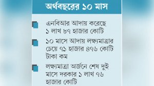 লক্ষ্যমাত্রার চেয়ে অনেক  পিছিয়ে রাজস্ব আদায়