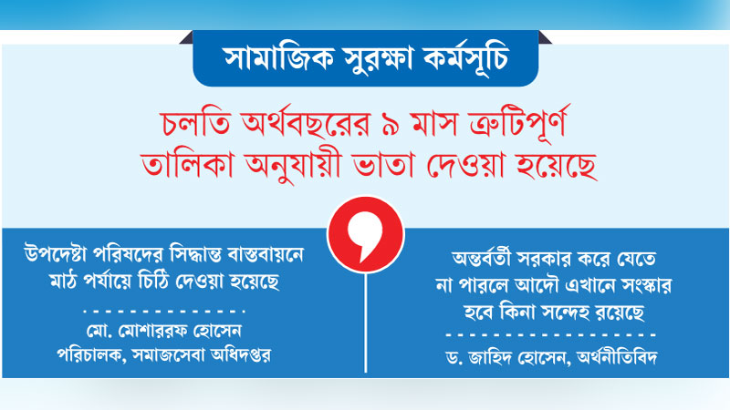 সাত মাসেও উপকারভোগীর তালিকা সংশোধন হয়নি সাত মাসেও উপকারভোগীর তালিকা সংশোধন হয়নি