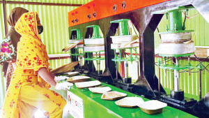 সুপারি গাছের খোল থেকে বাসন-কোসন