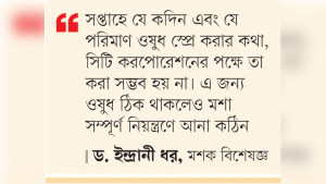 ওষুধ ঠিক আছে, কিন্তু মশা নিয়ন্ত্রণে আসছে না