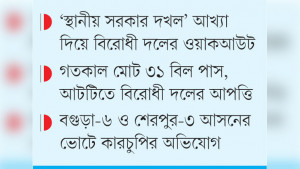 স্থানীয় সরকার প্রতিনিধি অপসারণ ও প্রশাসক নিয়ােগে বিল পাস