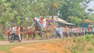 ৩৭ বছরের শিক্ষকতা শেষে ঘোড়ার গাড়িতে রাজকীয় বিদায়