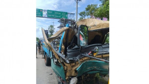 নলছিটিতে গাছের সঙ্গে মুরগিবাহী পিকআপের ধাক্কা, হেলপার নিহত