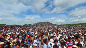 মিয়ানমারের বক্তব্যের প্রতিবাদ জানালেন রোহিঙ্গারা