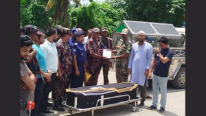 কফিনবন্দী হয়ে দেশে ফিরল সাজুর মরদেহ