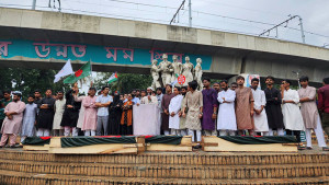 জুলাই হত্যাকাণ্ডের বিচারের দাবিতে জাতীয় ছাত্রশক্তির কফিন মিছিল
