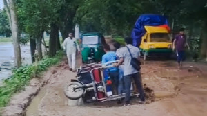 ছয় মাসে বেহাল ৩২ লাখ টাকার সড়ক