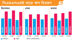 মোট ঋণের ১৭ শতাংশ সিএমএসএমই খাতে