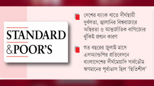 বাংলাদেশের ঋণমানের পূর্বাভাস নেতিবাচক করল এসঅ্যান্ডপি
