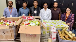 শাহজালাল বিমানবন্দরে ২ কোটি টাকার চোরাই পণ্য জব্দ