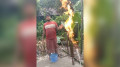 চাপ ছাড়াই পানি, টিউবওয়েলের মুখে জ্বলছে আগুন—বিস্ময় ও আতঙ্ক