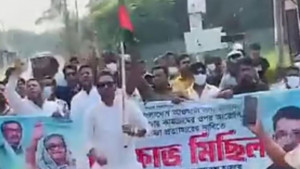 শরীয়তপুরে কার্যক্রম নিষিদ্ধ আ’লীগের ঝটিকা মিছিল