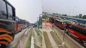 যমুনা সেতুর পূর্ব প্রান্তে ১৩ কিলোমিটার যানজট, ভোগান্তিতে যাত্রীরা